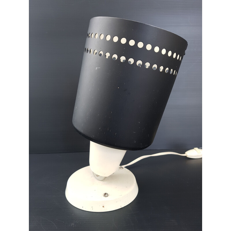 Vintage spot lamp in metal and porcelain, 1950