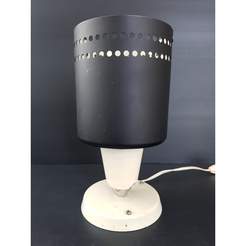 Vintage spot lamp in metal and porcelain, 1950