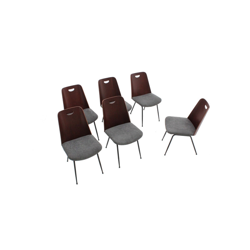 Set of 6 vintage Du22 chairs by Gastone Rinaldi for RIMA, 1950s