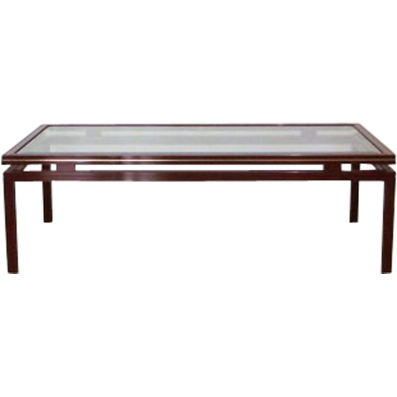 Coffee table in steel and glass, Pierre VANDEL - 1970s