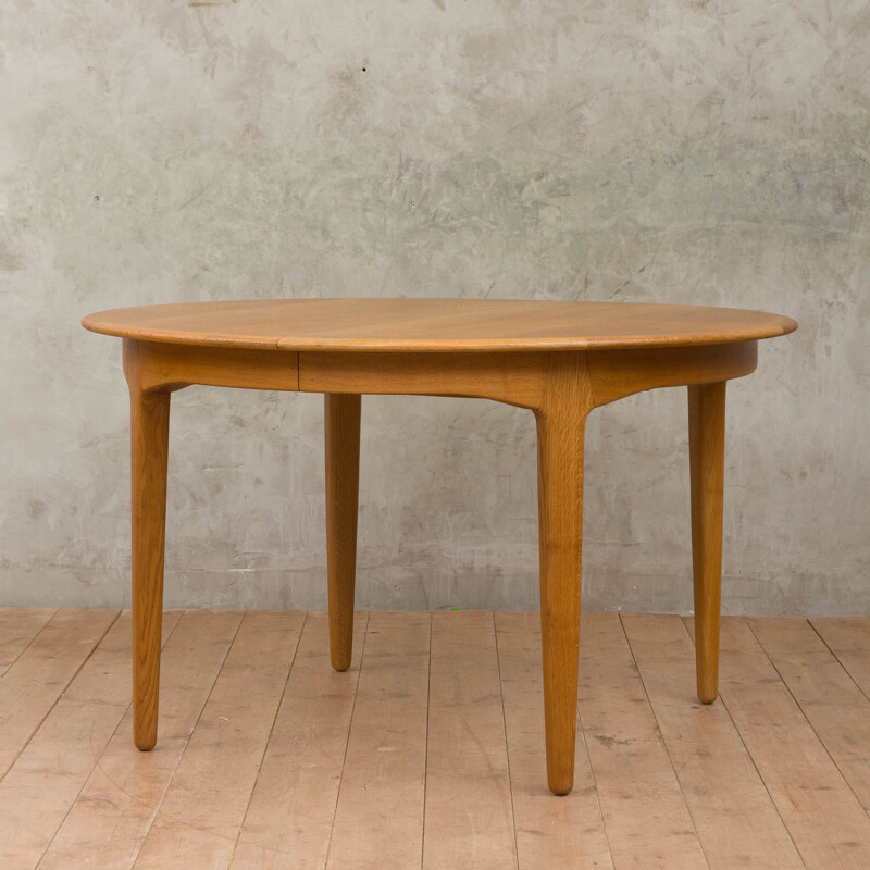 Vintage oak extendable table model 62 by Henning Kjaernulf, 1960s