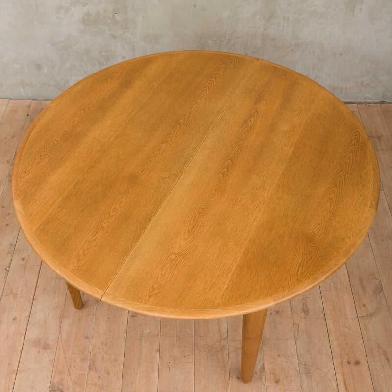 Vintage oak extendable table model 62 by Henning Kjaernulf, 1960s