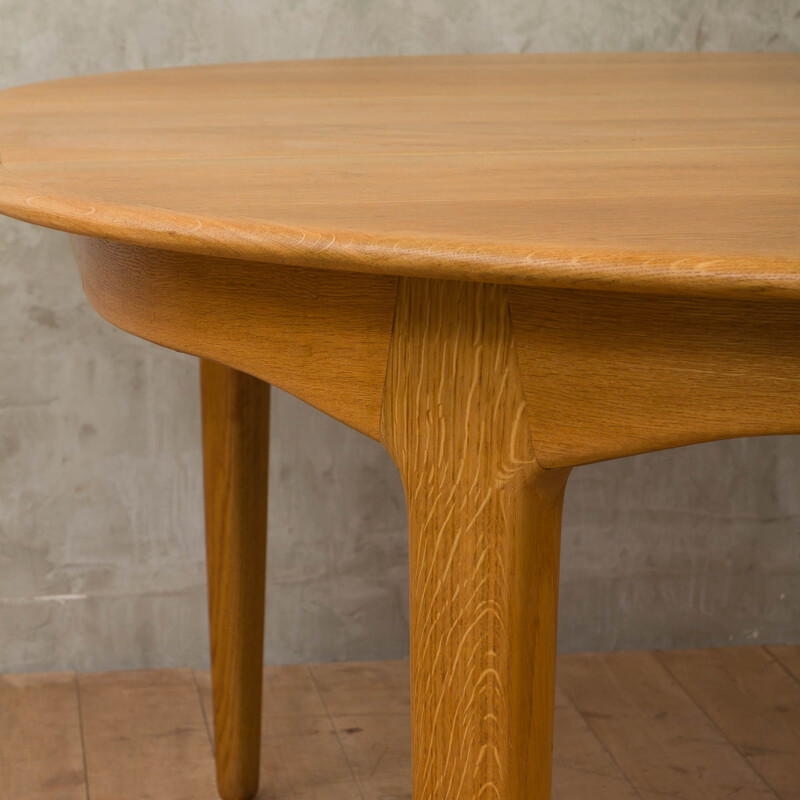 Vintage oak extendable table model 62 by Henning Kjaernulf, 1960s