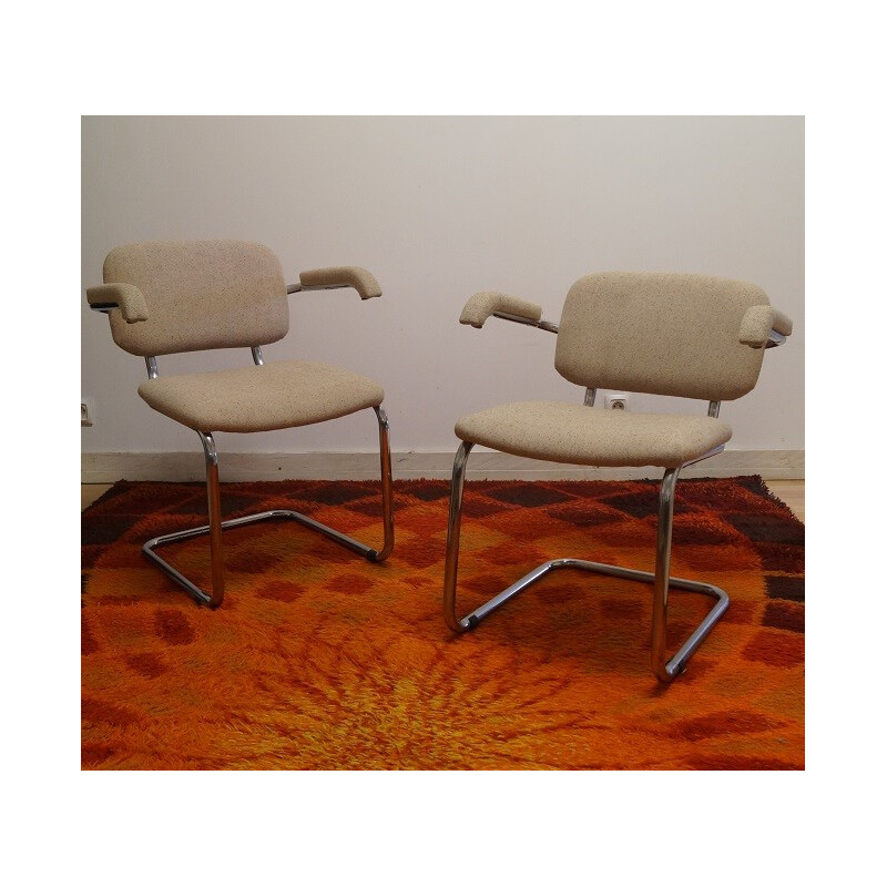 Paire de fauteuils en laine - années 70 