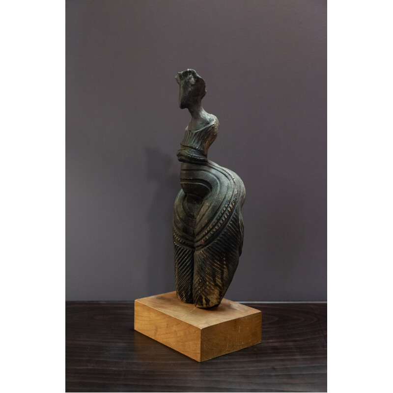 Vintage women's sculpture by Bernard Lancelle, 1980s