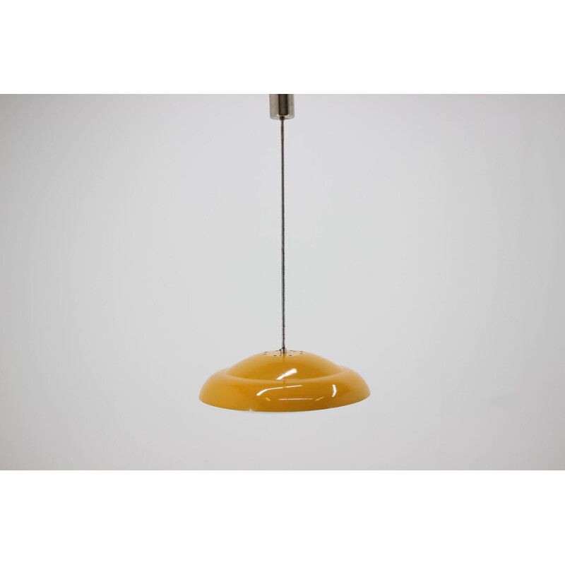 Vintage UFO Yellow Pendant Light, Czechoslovakia, 1960s