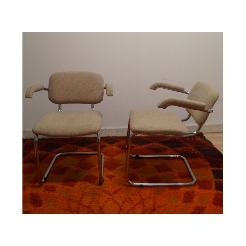 Pair of wool chairs - 1970s