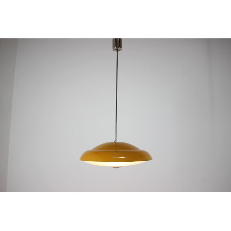 Vintage UFO Yellow Pendant Light, Czechoslovakia, 1960s