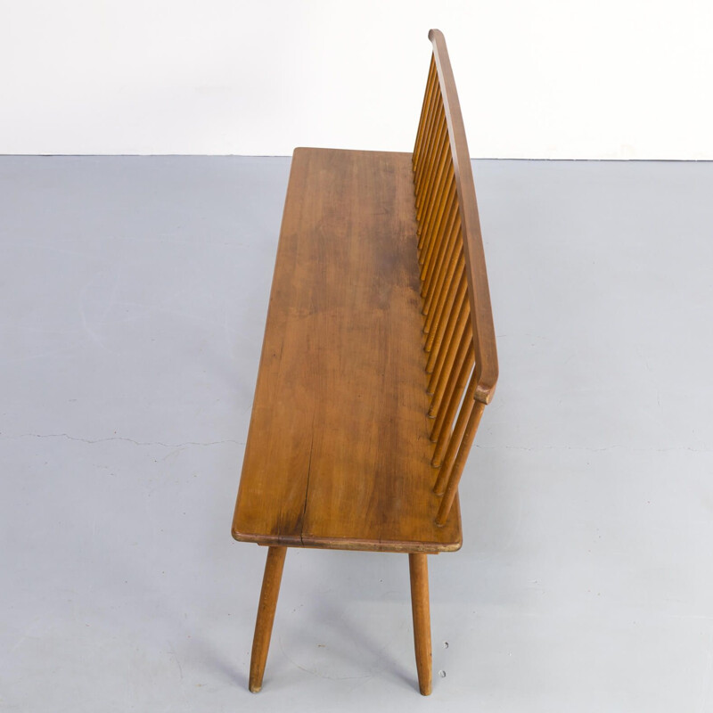 Vintage wooden bench for Bund, 1960s