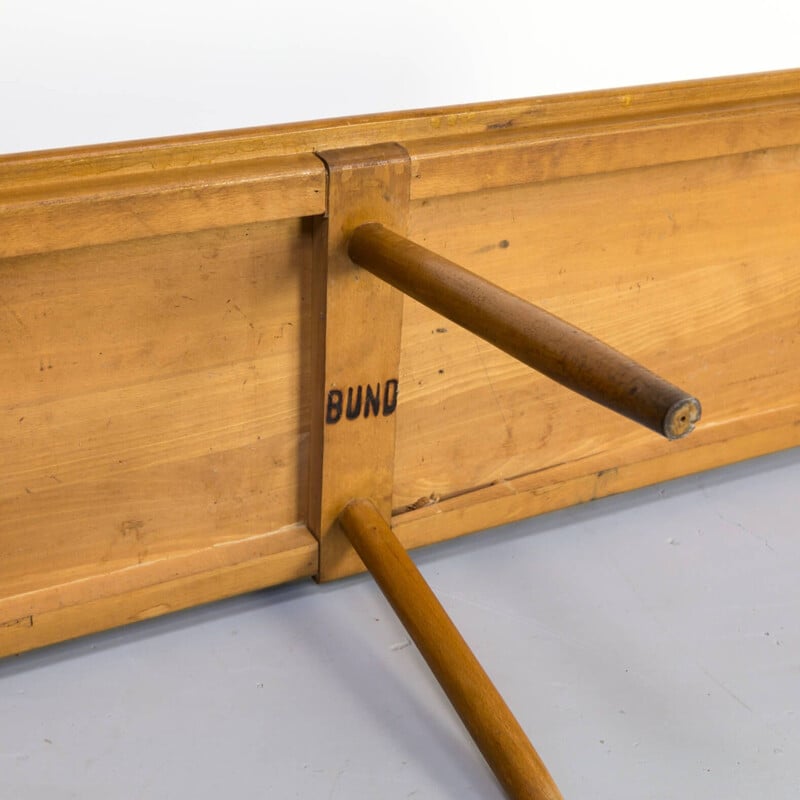 Vintage wooden bench for Bund, 1960s