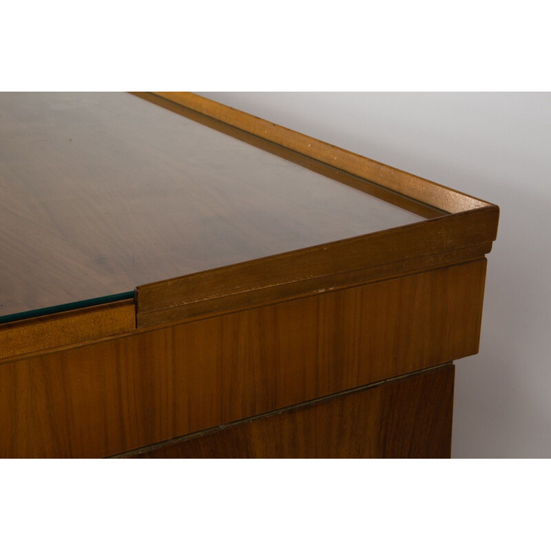 Vintage rosewood and brass modular desk, 1950s