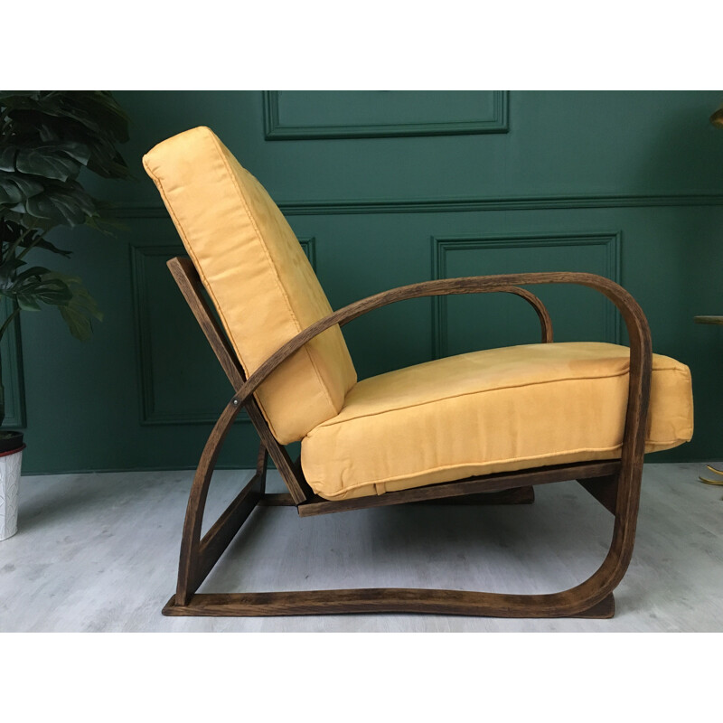 Vintage armchair H70 by Jindřich Halabala, 1930s