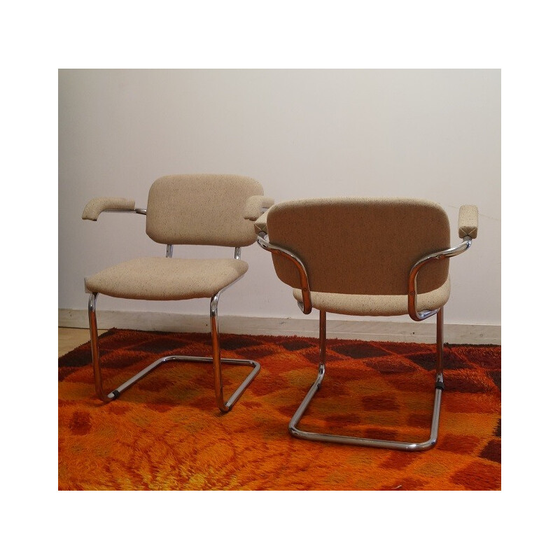 Paire de fauteuils en laine - années 70 