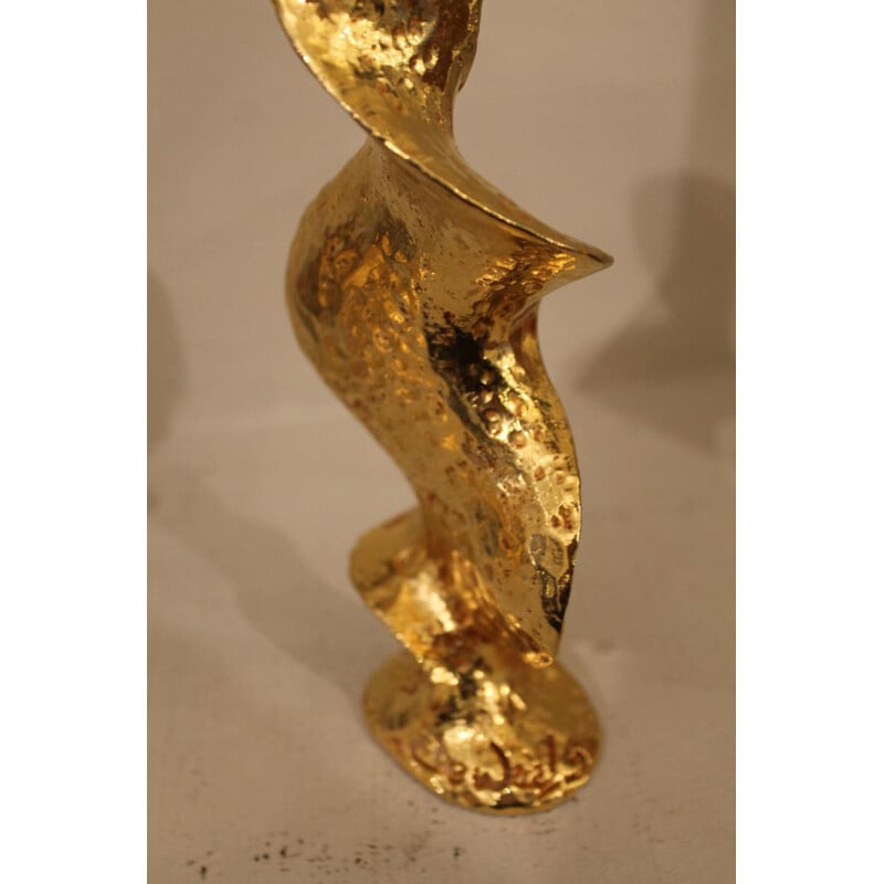 Paire de bougeoirs Fondica en bronze doré - 1970
