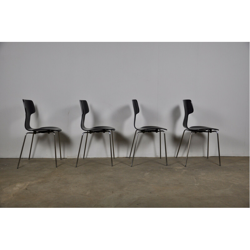 Ensemble de 4 chaises vintage Hammer Modèle 3103 par Arne Jacobsen pour Fritz Hansen, 1960