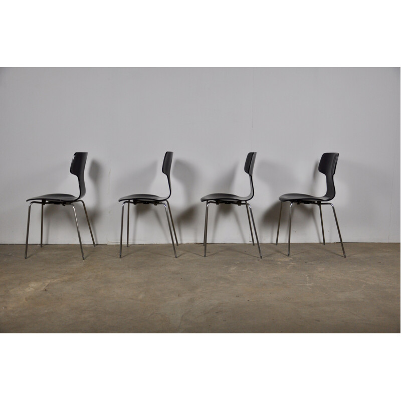 Set of 4 vintage Hammer chairs Model 3103 by Arne Jacobsen for Fritz Hansen, 1960s