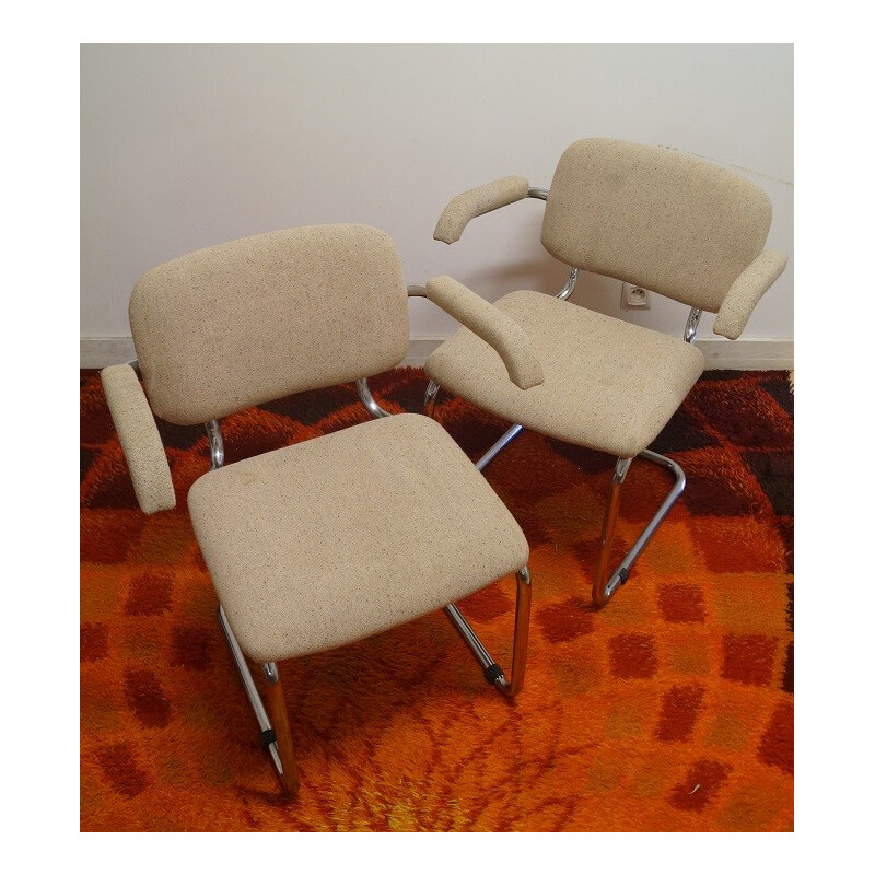 Pair of wool chairs - 1970s