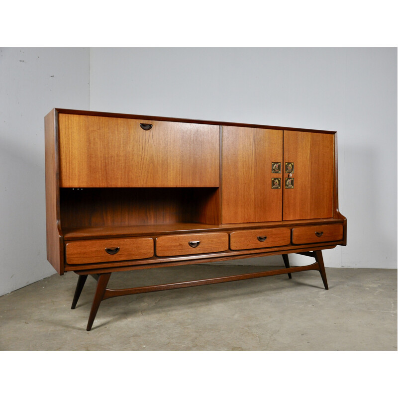 Vintage teak cabinet by Louis Van Teeffelen and Jaap Ravelli for Wébé, 1950