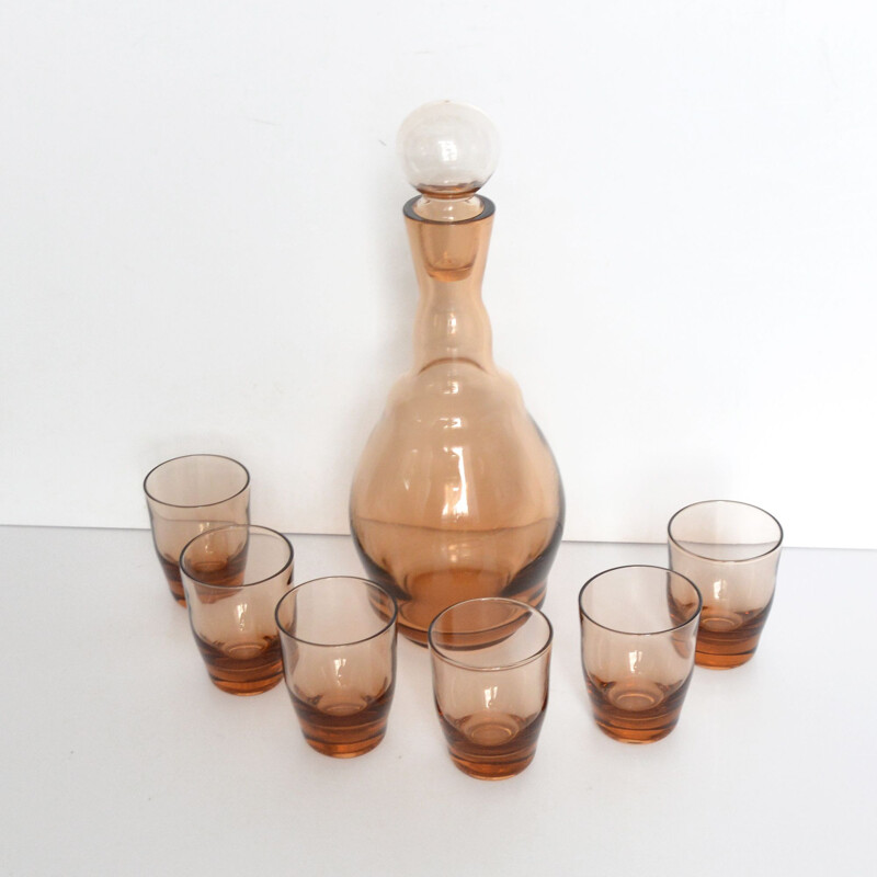 Set de carafe et 6 verres vintage pour Schott Zwiesel, Allemagne, 1970