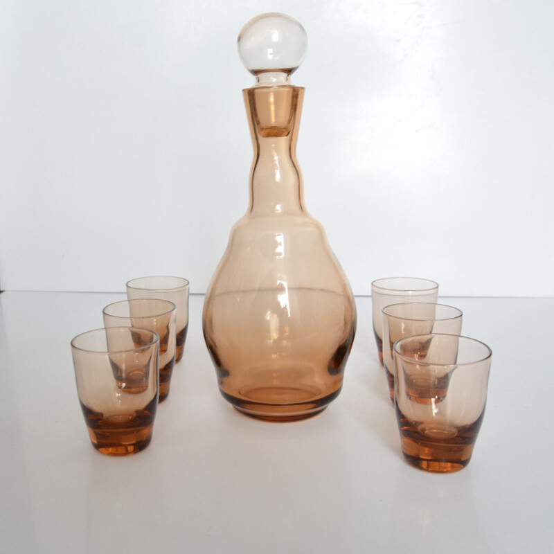 Set de carafe et 6 verres vintage pour Schott Zwiesel, Allemagne, 1970