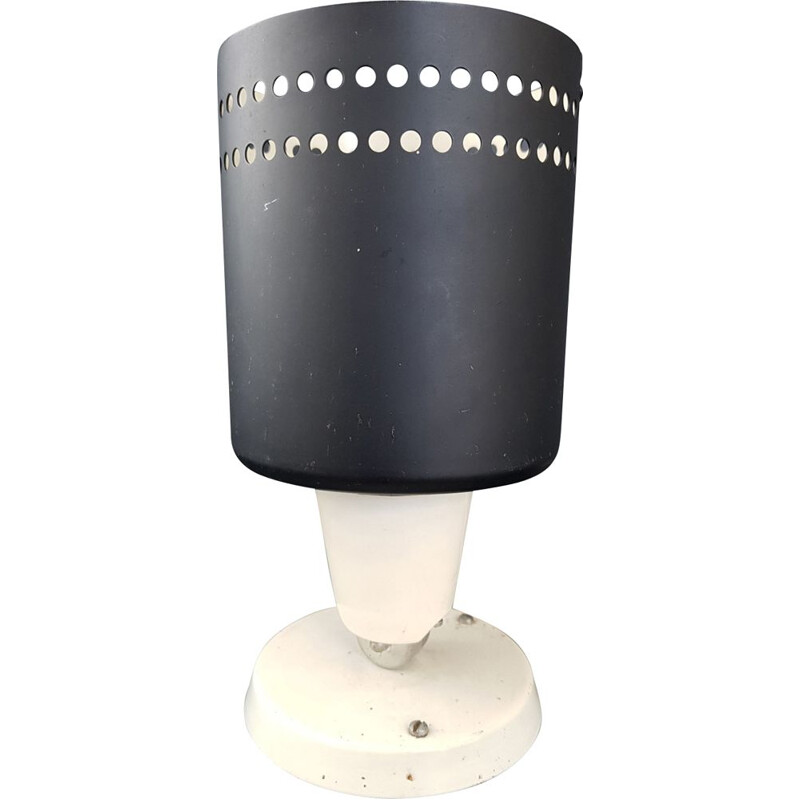 Lampe spot vintage en métal et porcelaine, 1950