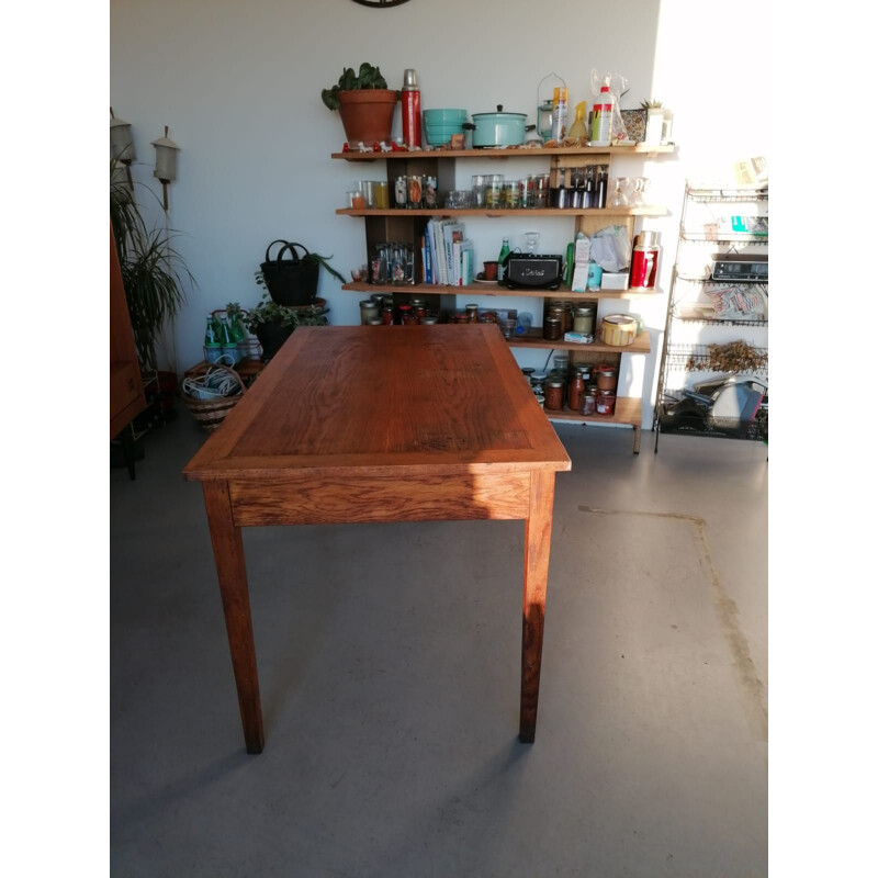 Vintage wooden table with 2 drawers