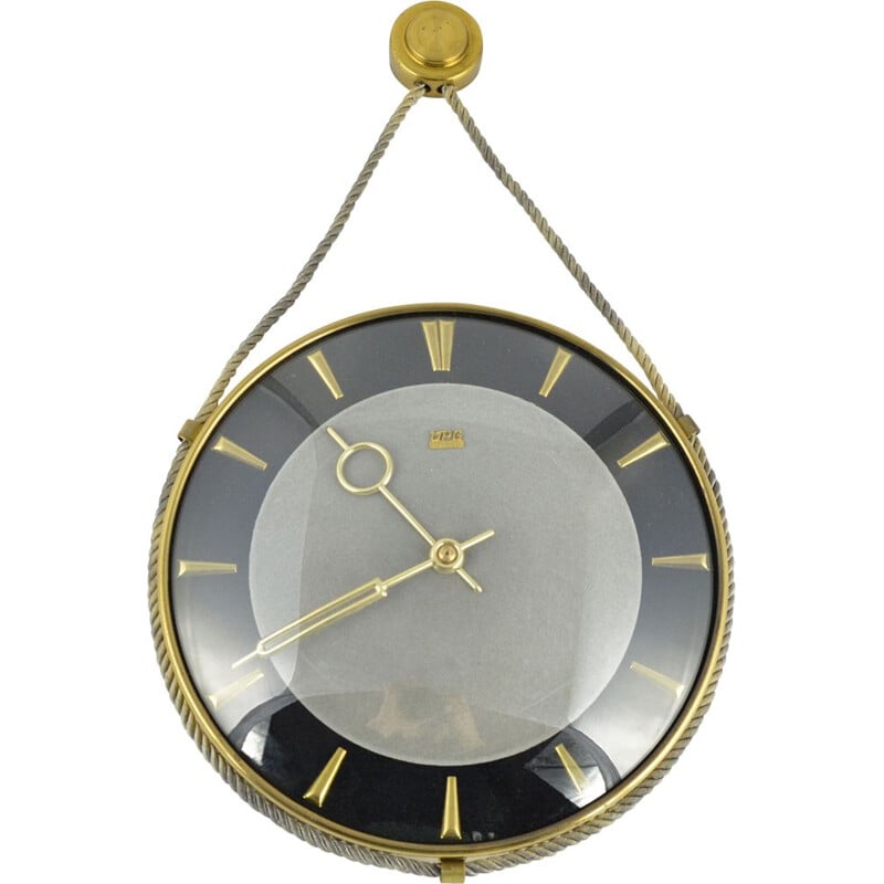 Vintage Mechanical wall clock by UPG Halle, Germany, 1960s