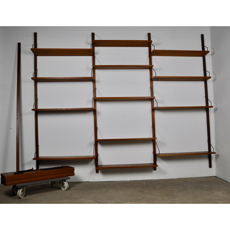 Vintage wall shelving system by Poul Cadovuis, 1960