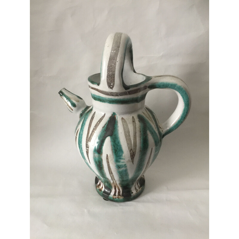 Vintage-Keramik in Schwarz und Grün von Roger Picault