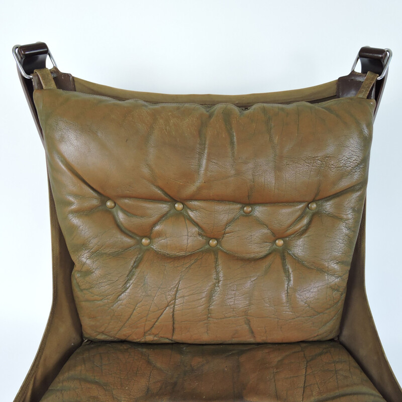 Sillón y otomana Falcon vintage de Sigurd Ressell, 1970