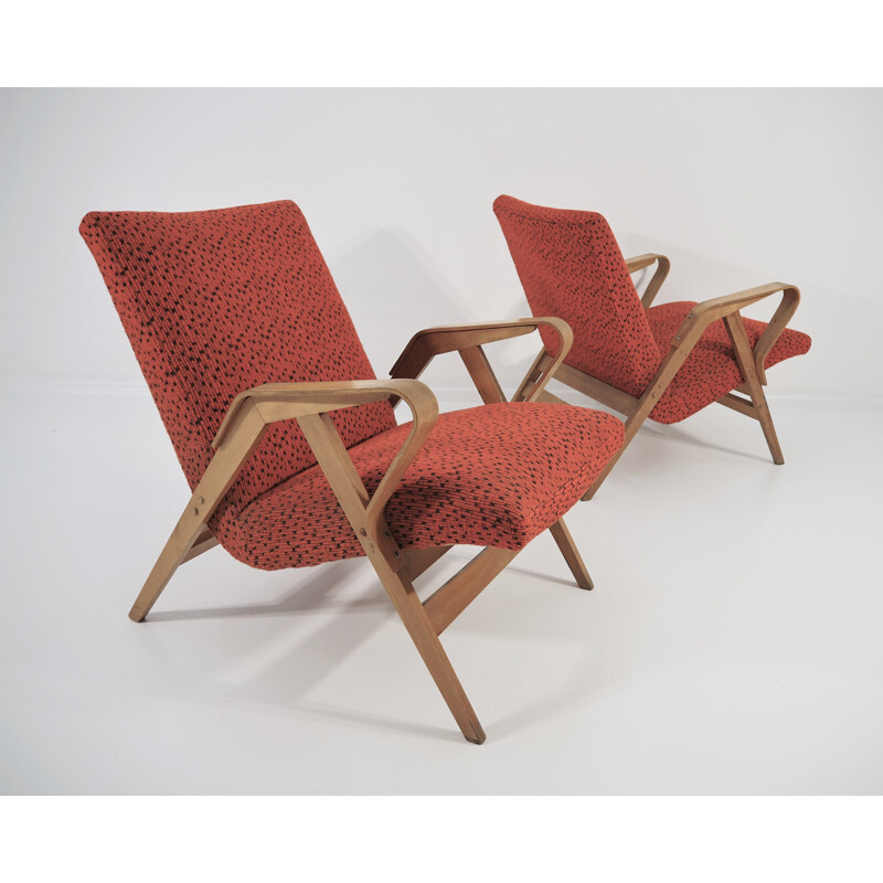 Ensemble de 2 fauteuils Tatra vintage, 1960