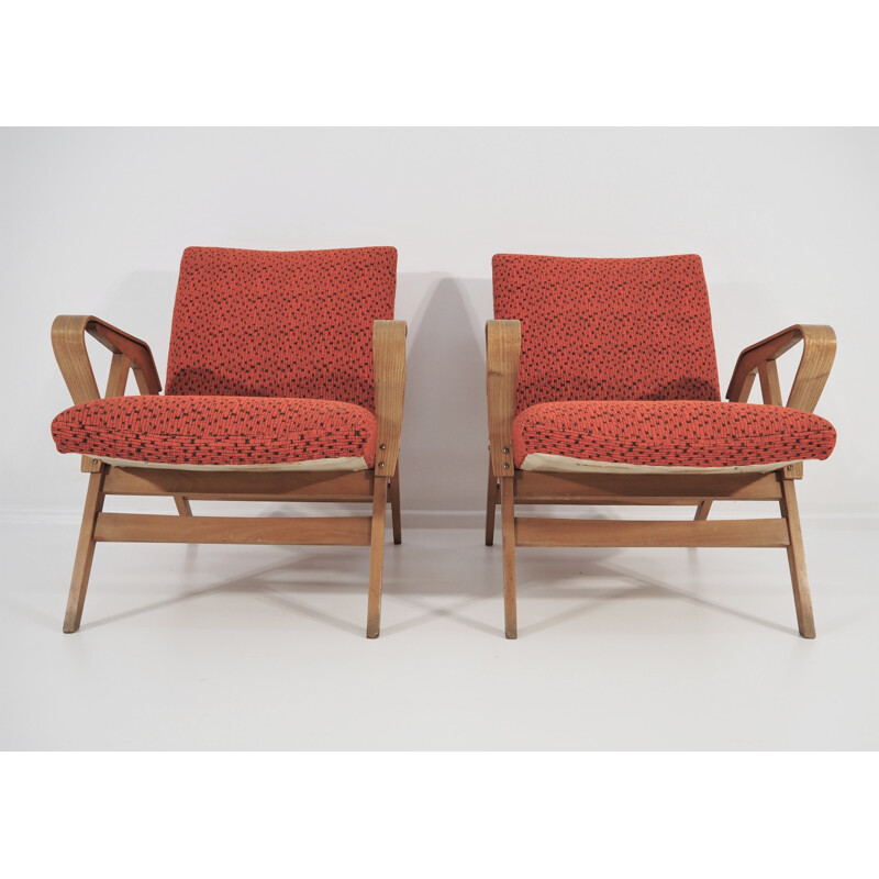 Ensemble de 2 fauteuils Tatra vintage, 1960