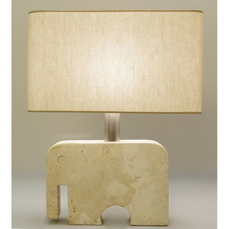 Lampe de Bureau vintage Elephant en Travertin par Fratelli Manelli pour Signa, 1970