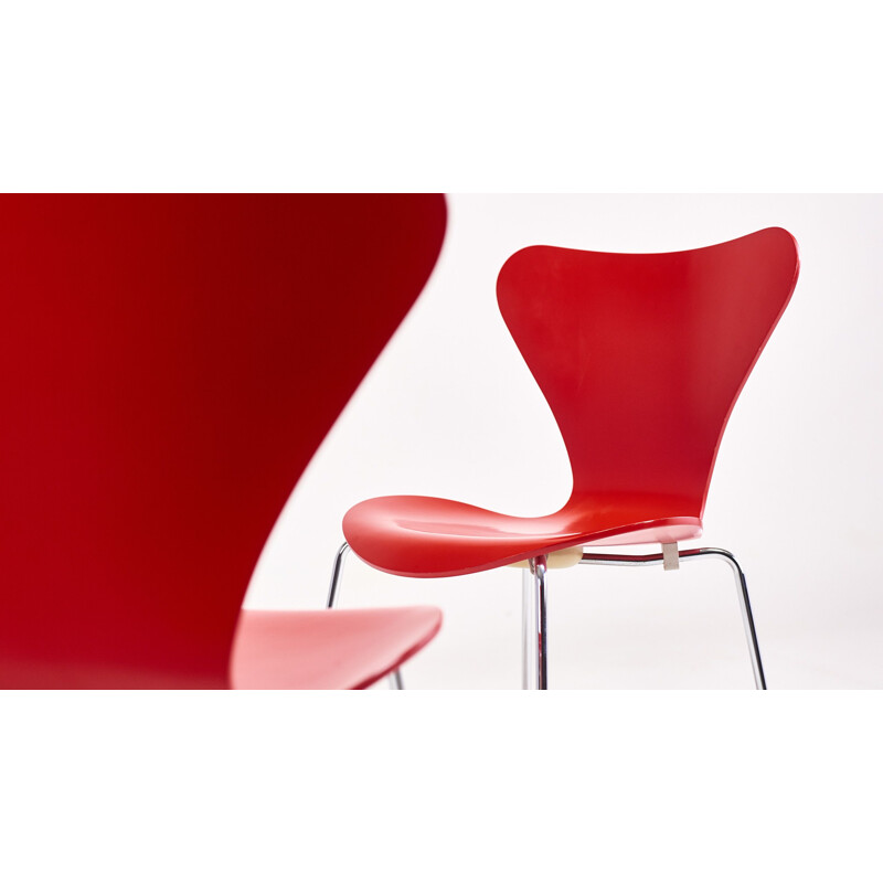 Set of 6 vintage "Butterfly" 3107 chairs by Arne Jacobsen for Fritz Hansen, 1955