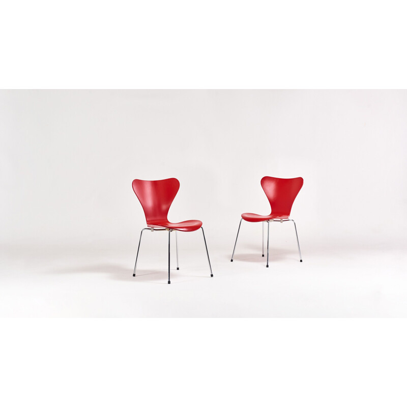 Set of 6 vintage "Butterfly" 3107 chairs by Arne Jacobsen for Fritz Hansen, 1955