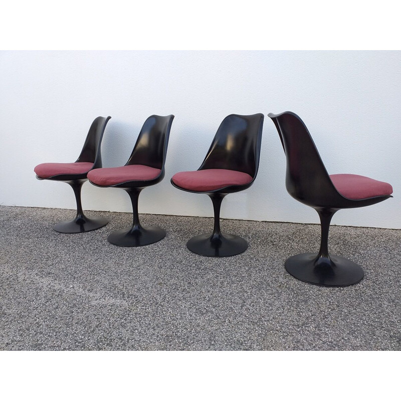 Lot de 4 chaises vintage Tulipe par Eero Saarinen pour Knoll International, 1980