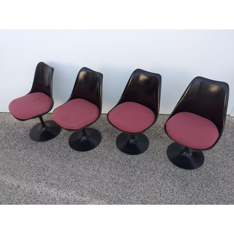 Lot de 4 chaises vintage Tulipe par Eero Saarinen pour Knoll International, 1980