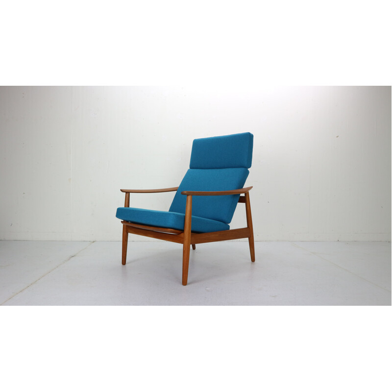 Vintage FD-164 armchair with Ottoman by Arne Vodder for France & Son, Denmark, 1960s