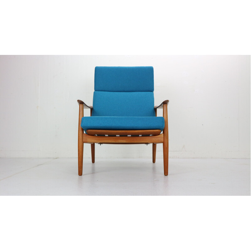 Vintage FD-164 armchair with Ottoman by Arne Vodder for France & Son, Denmark, 1960s