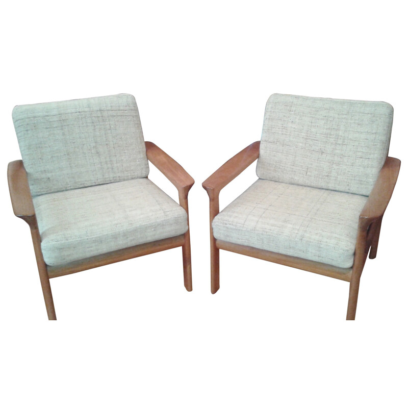 Danish pair of gray chairs - 1960s