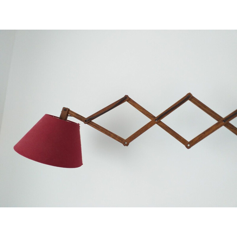 Vintage Scandinavian teak wall light, 1960s