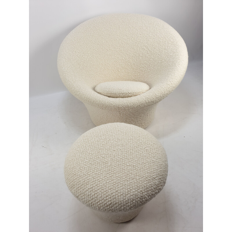 Vintage Big Mushroom Armchair & Pouf Set by Pierre Paulin for Artifort, 1960s