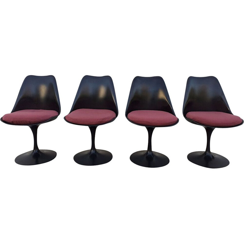 Lot of 4 vintage Tulip chairs by Eero Saarinen for Knoll International, 1980s