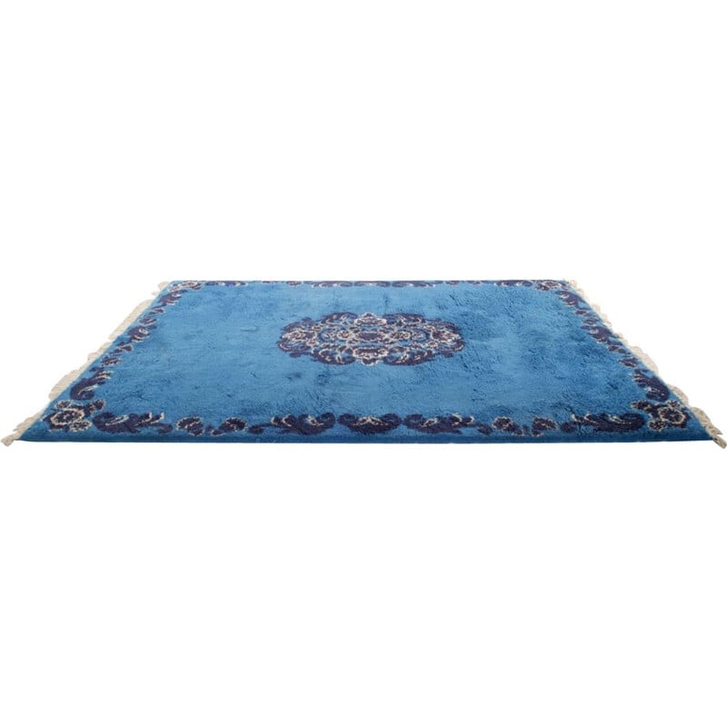 Vintage blauw wollen Berber tapijt