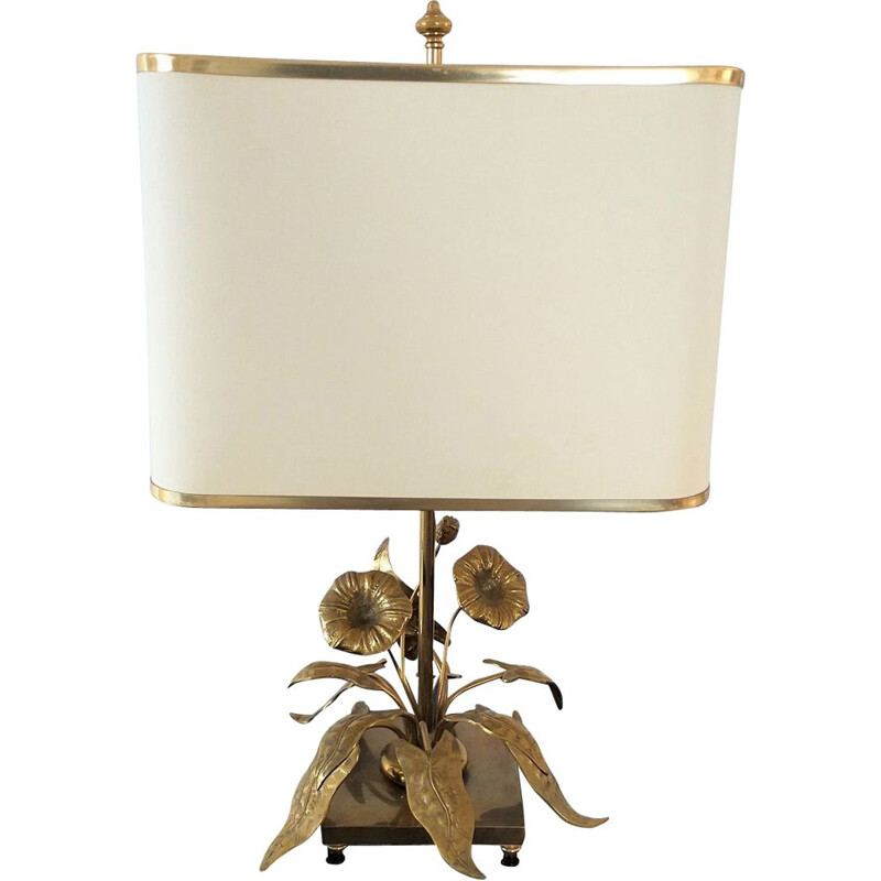 Vintage lamp with floral design, 1970s