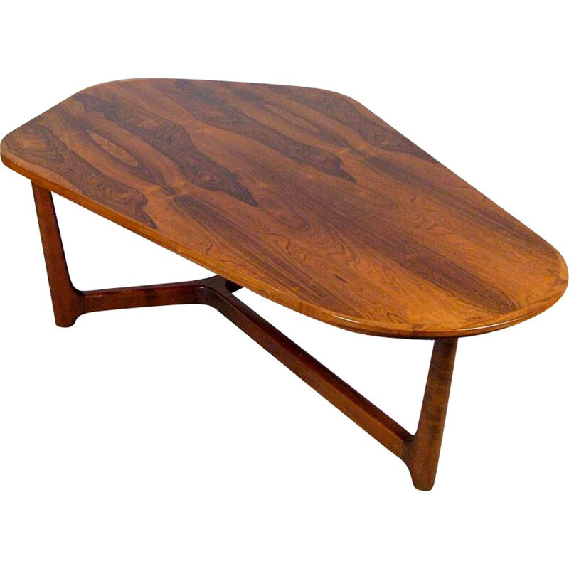 Table vintage en palissandre, style scandinave, 1950