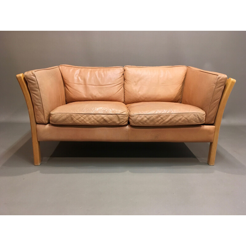 Vintage 2-seater leather sofa Stouby