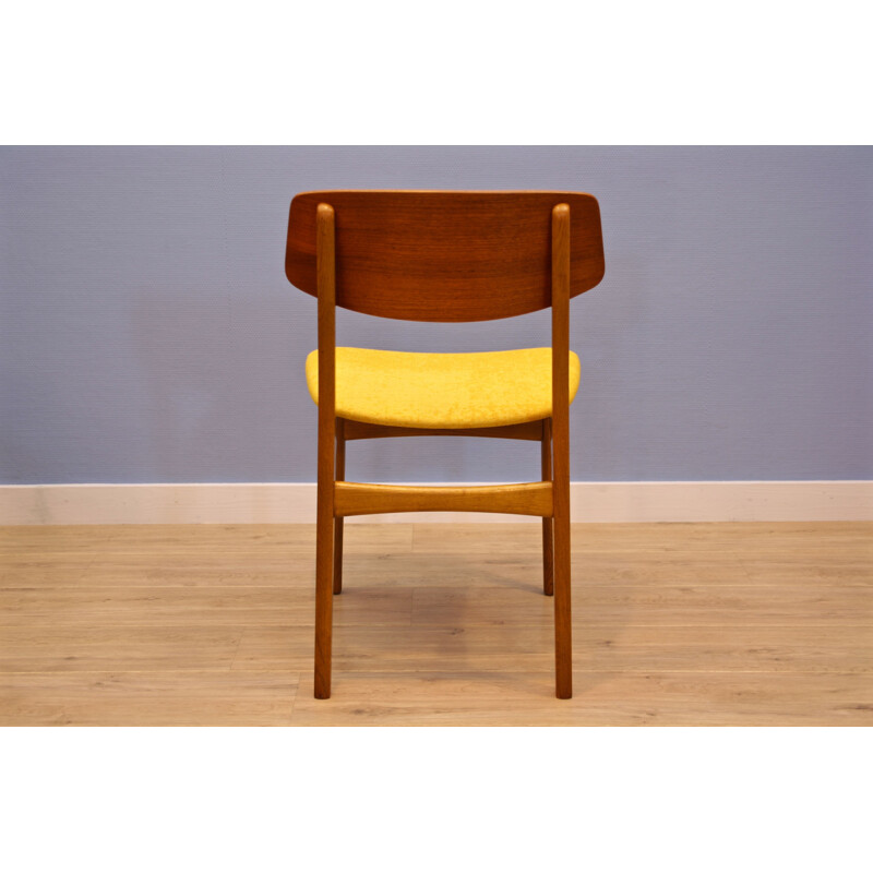 Set of 6 vintage dining chairs in teak and oak, Denmark, 1960s