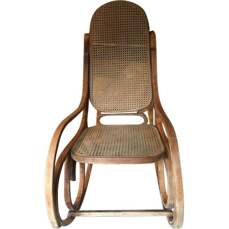 Rocking chair vintage en bois courbé, 1930