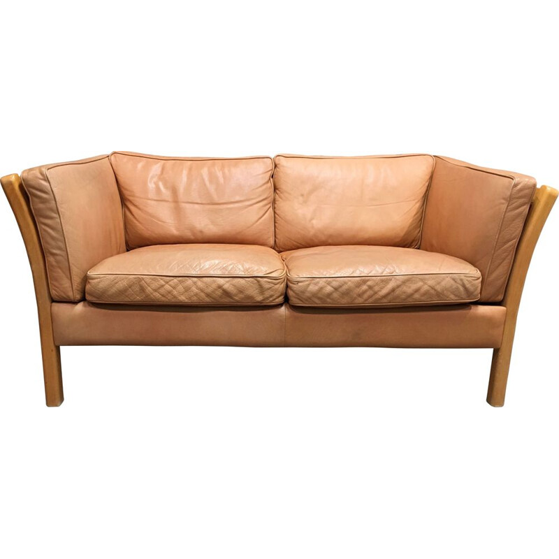 Vintage 2-seater leather sofa Stouby